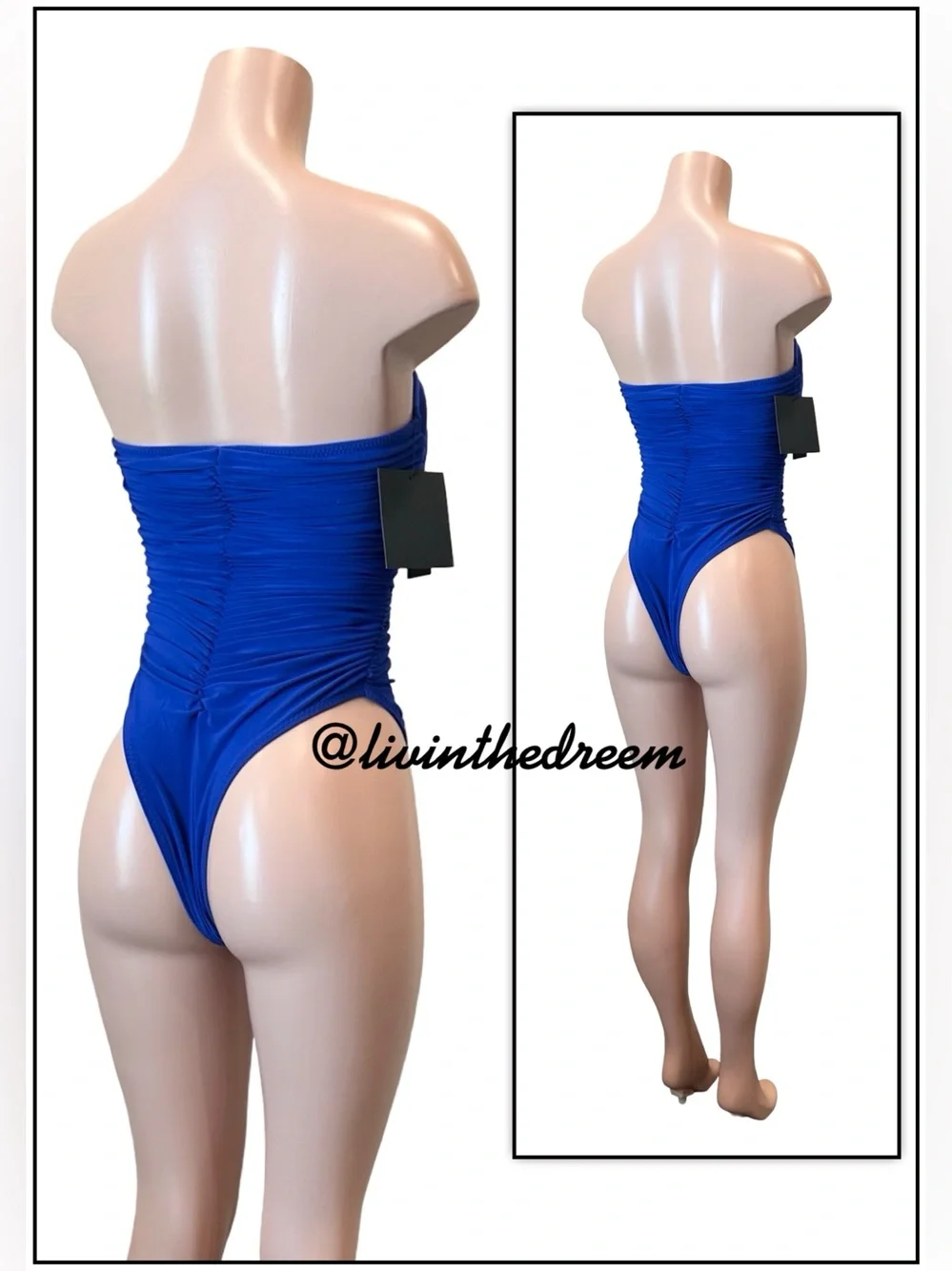Norma Kamali - Slinky Marissa Strapless Ruched One Piece Swimsuit SZ M